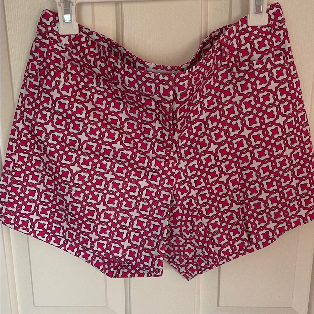 Laundry By Shelli Segal Pink and White High Waist Shorts